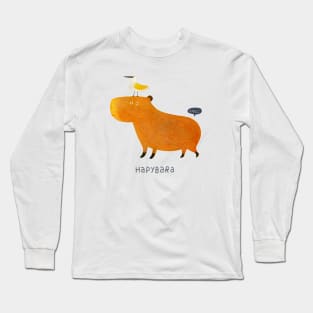 Hapybara Capybara Long Sleeve T-Shirt